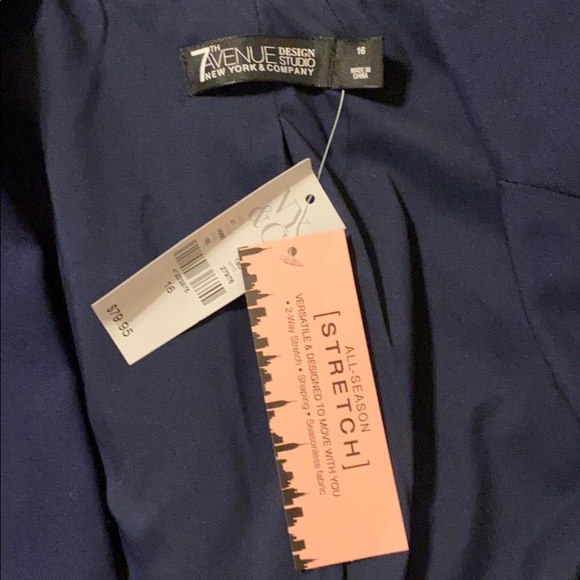 NWT NY & CO jacket blazer stretch navy 16 - Picture 2 of 4